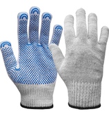 Перчатки рабочие х/б «Стандарт» с ПВХ «Точка», 6-нити, 10 класс, с машинным оверлоком, белые  (р. 23 см)