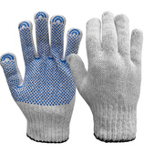 Перчатки рабочие хб «ПРЕМИУМ» с ПВХ нанесением «Точка», 5-нитей, 7.5 класс, с машинным оверлоком, белые