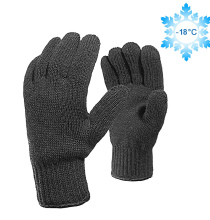 Двойные полушерстяные перчатки (50% шерсть + 50% акрил), с ПВХ «Точка», по ГОСТу с маркировкой, чёрные, до -18°С