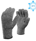 Двойные шерстяные перчатки с внутренним начёсом (70% шерсть + 30% акрил), по ГОСТу с маркировкой, серые, до -25°С