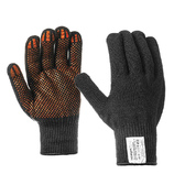 Одинарные акриловые черные перчатки с антискользящим покрытием ❄ 
