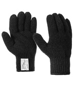 Двойные шерстяные перчатки (70% шерсть + 30% акрил), 7.5 класс, черные