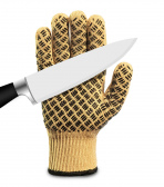 Перчатки от порезов из высокопрочной пара-арамидной нити с силиконовым нанесением «Точка»