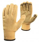 Перчатки из пара-арамидной нити с ПВХ «Точка» с хлопковой подкладкой (уровень защиты - 3)