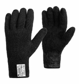 Одинарные полушерстяные перчатки (50% шерсть + 50% акрил), с внутренним начесом, 10 класс, черные