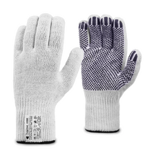Рабочие перчатки трикотажные «ЛЮКС» с ПВХ «Точка», 6-нитей, 10 класс, по ГОСТу с маркировкой, белые
