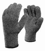 Двойные шерстяные перчатки (70% шерсть + 30% акрил) с внутренним начесом, 7.5 класс, серые